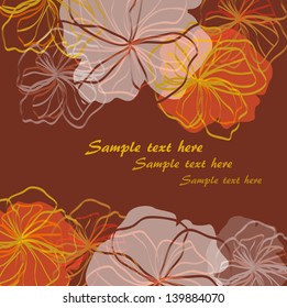 abstract background with flowers and place for text