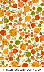 Abstract background with flowers and plants. Seamless pattern can be used for wallpaper, pattern fills, web page background, surface textures.