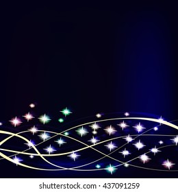 abstract background with flowers and ribbons