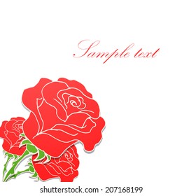 Abstract background of flowers roses - A Place in the text - vector illustration for ethnic creative design projects. 