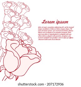 Abstract background of flowers roses - A Place in the text - vector illustration for ethnic creative design projects. 