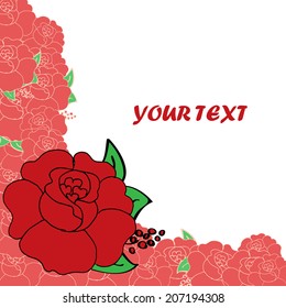 Abstract background of flowers roses - A Place in the text - vector illustration for ethnic creative design projects. 