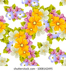 abstract background of flowers. Seamless pattern for design cards, greeting, invitation for a birthday, wedding, party, holiday, celebration. For the decoration. Vector illustration