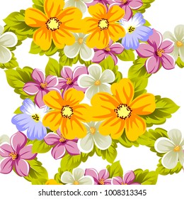 abstract background of flowers. Seamless pattern for design cards, greeting, invitation for a birthday, wedding, party, holiday, celebration. For the decoration. Vector illustration