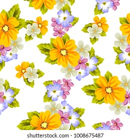 abstract background of flowers. Seamless pattern for design cards, greeting, invitation for a birthday, wedding, party, holiday, celebration. For the decoration. Vector illustration