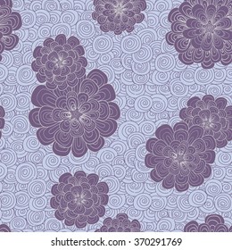 Abstract background with flowers and simple color combination. Patterns are drawn by hand. Japanese doodle style. Place the pattern on your canvas and multiply.