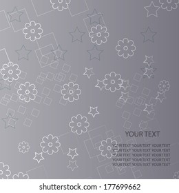 abstract background with flowers star squares