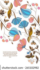 abstract background with flowers and text, invitation