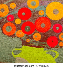 Abstract background with flowers and texture