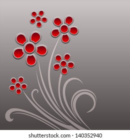 Abstract background with flowers. Vector illustration.
