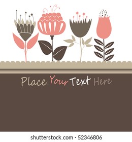 Abstract background with flowers . vector illustration