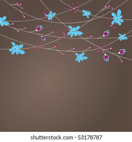 Abstract background with flowers . vector illustration