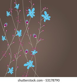 Abstract background with flowers . vector illustration