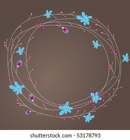Abstract background with flowers . vector illustration