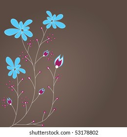 Abstract background with flowers . vector illustration