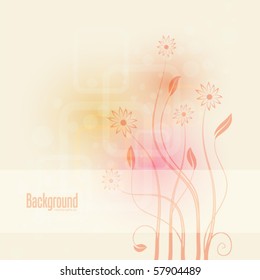 abstract background with flowers , vector illustration