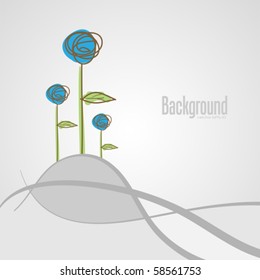 abstract background with flowers, vector illustration