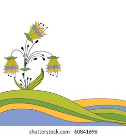 Abstract background with flowers. Vector illustration