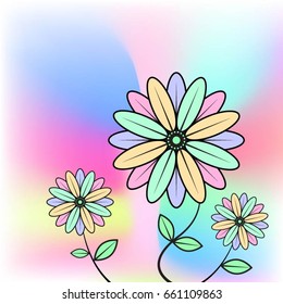 abstract background with flowers, vector illustration 