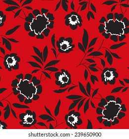 Abstract background with flowers. Vector vintage floral background. Abstract artwork.
