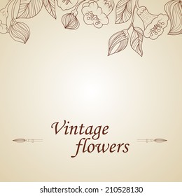 Abstract background with flowers in vintage style