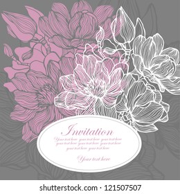 Abstract background flowers,vector illustration, Invitation, wedding invitation