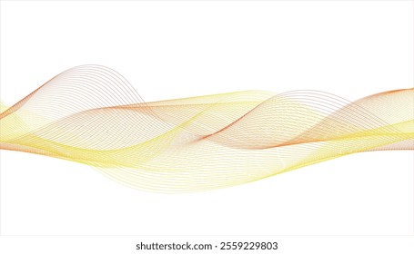 Abstract background with flowing colorful wavy lines on white background. Abstract colored 3D waves on a white background.