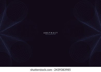 Abstract background with flowing curve particles. Modern dots pattern design element. Futuristic technology concept. Vector illustration