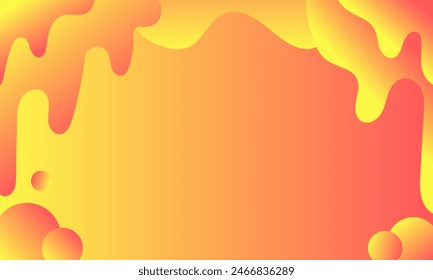 abstract background with flowing drops of orange and yellow colors Vector illustration