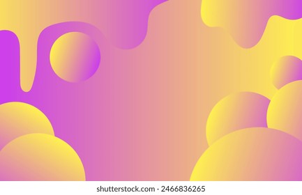 abstract background with flowing drops of purple and yellow and yellow colors Vector illustration