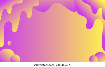 Abstrakter Hintergrund mit fließenden Tropfen von violetten und gelben und gelben Farben Vektorillustration