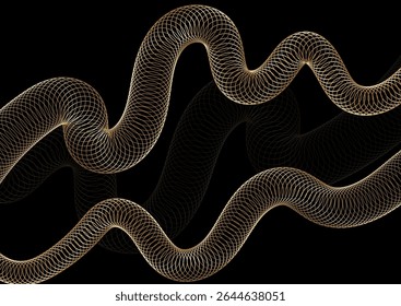 Abstract background with a flowing gold rings design