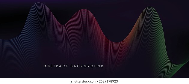 Plano de fundo abstrato com linhas de gradiente em fluxo. Ondas dinâmicas. Ilustração vetorial.