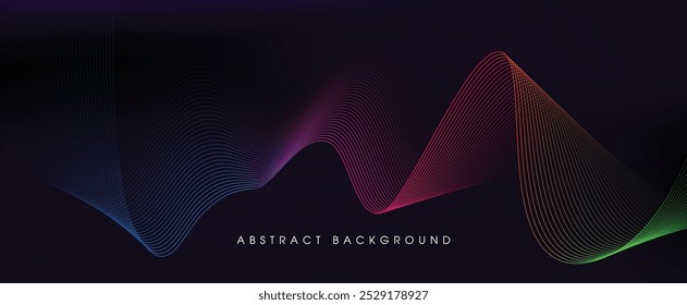 Fondo Abstractas con líneas de gradiente fluidas. Ondas dinámicas. Ilustración vectorial.