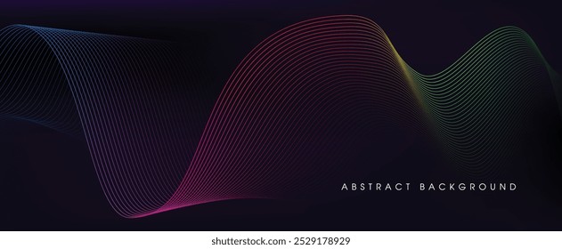 Fondo Abstractas con líneas de gradiente fluidas. Ondas dinámicas. Ilustración vectorial.