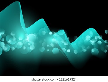 Abstract background with flowing lines and bokeh lights