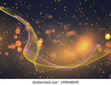 Fondo abstracto con líneas fluidas y diseño de luces de bokek 