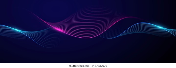 Abstract background with flowing lines. Dynamic waves. Vector illustration.