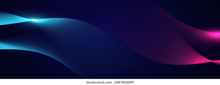 Abstract background with flowing lines. Dynamic waves. Vector illustration.