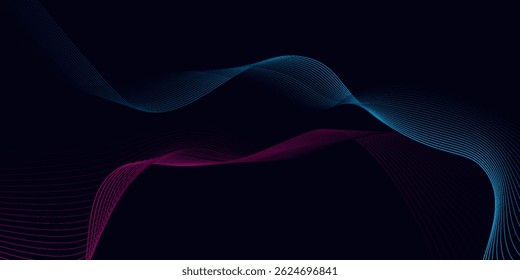 Abstract background with flowing lines. Dynamic waves. Vector illustration.