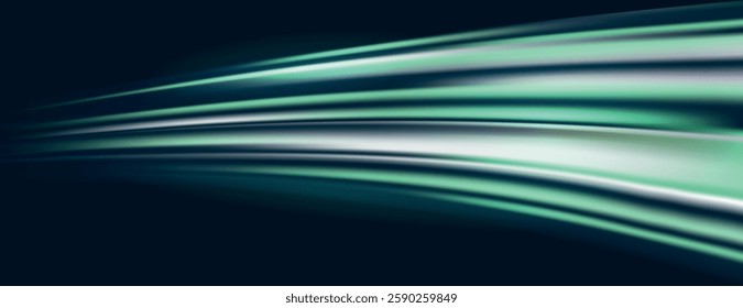 Abstract background with flowing lines in green and black. The background features a smooth, dynamic texture with green and black hues. Gradient wave background vector. Green background.