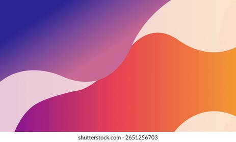 Abstract background with flowing, liquid gradient shapes in warm red, orange, and purple. A vibrant and smooth design with a dynamic, fiery aesthetic and copy space.