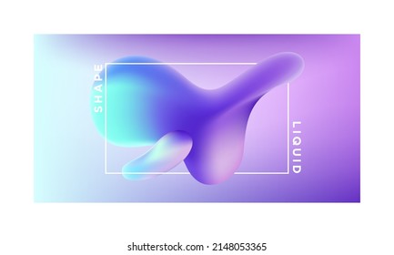 Abstract background. flowing liquid shape. Fluid design element holographic liquid 3D shape.