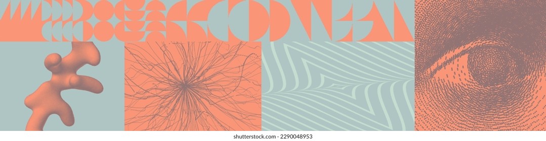 Abstract background with flowing liquid shape. Eye. Digital vision. Radial lines spreading explosion effect. Geometric pattern with simple shapes. Vector for banner, cover, brochure or presentation.