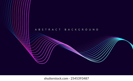 Abstract Background with Flowing Neon Lines.  glowing wave lines. Dynamic wave. Modern flowing wavy lines. Futuristic technology concept.