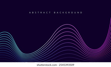 Abstract Background with Flowing Neon Lines.  glowing wave lines. Dynamic wave. Modern flowing wavy lines. Futuristic technology concept.