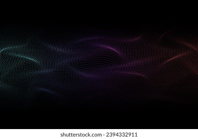 Abstract background with flowing particles. 3d abstract sci-fi user interface concept with gradient dots and lines.