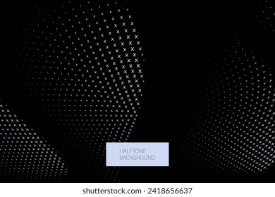 Abstract background with flowing particles. 3d abstract sci-fi user interface concept with gradient dots and lines. Digital cyberspace, high tech, technology concept.