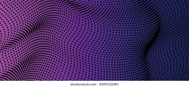 Abstract background with flowing particles. 3d abstract sci-fi user interface concept with gradient dots and lines, Digital cyberspace, high tech, technology concept