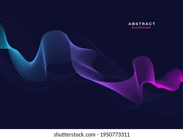 abstract background with flowing particles. Digital future technology concept. vector illustration.